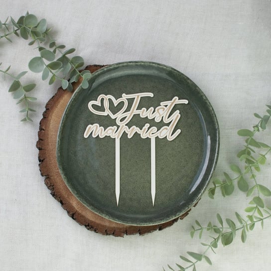 Topper na tort In my heart - Just married, 15 x 15 cm P13
