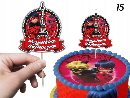 TOPPER NA TORT ozdoba dekoracja urodziny torcik MIRACULUM CZARNY KOT Inna marka