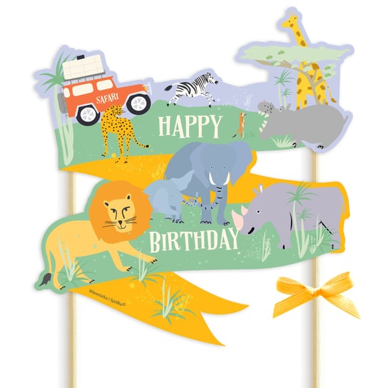 Topper Na Tort Safari Happy Birthday Wiewiórka i Spółka