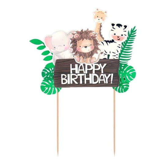 Topper Na Tort Urodzinowe Zwierzątka Safari Happy Birthday Inna marka