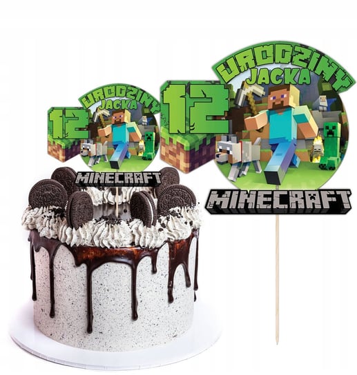 Topper Urodzinowy Minecraft Creeper Z Imieniem Y4 Propaganda
