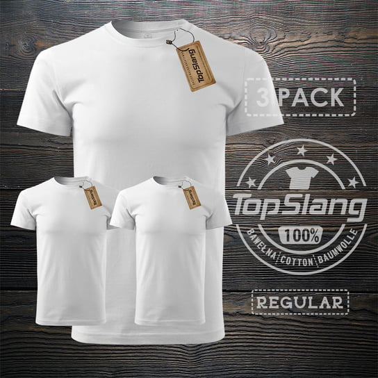Topslang, Koszulka męska, biała, regular, rozmiar XL Topslang