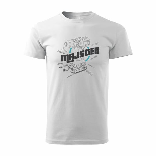 Topslang, Koszulka męska majster dla majstra dla majsterkowicza stolarza mechanika, biała, rozmiar L Topslang