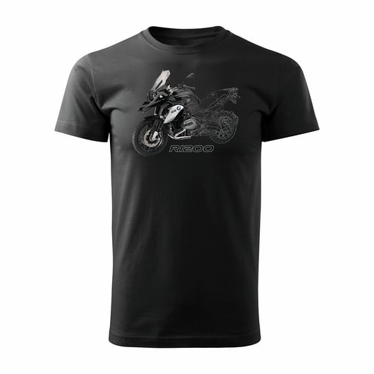 Topslang, Koszulka męska motocyklowa z motocyklem na motor BMW GS 1200, czarna, rozmiar L Topslang