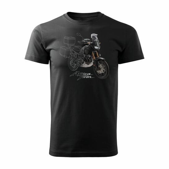 Topslang, Koszulka męska motocyklowa z motocyklem na motor Honda Africa Twin, czarna, rozmiar L Topslang