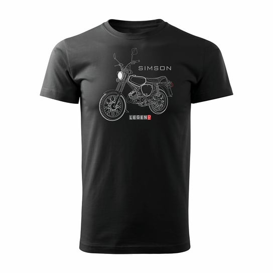 Topslang, Koszulka męska motocyklowa z motocyklem Simson Enduro S50 S51, czarna, rozmiar M Topslang