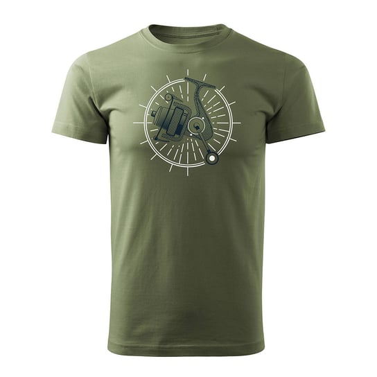 Topslang, Koszulka męska na ryby dla wędkarza wędkarska z kołowrotkiem, khaki, rozmiar XL Topslang