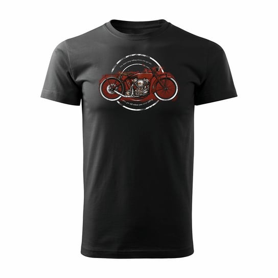 Topslang, Koszulka męska prezent dla motocyklisty oldtimer cafe racer, czarna, rozmiar XL Topslang