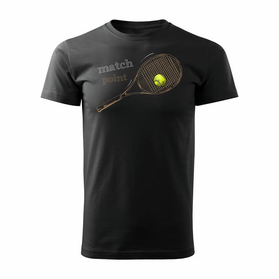 Topslang, Koszulka męska tenis tenisowa z rakietą do tenisa, czarna, rozmiar S Topslang