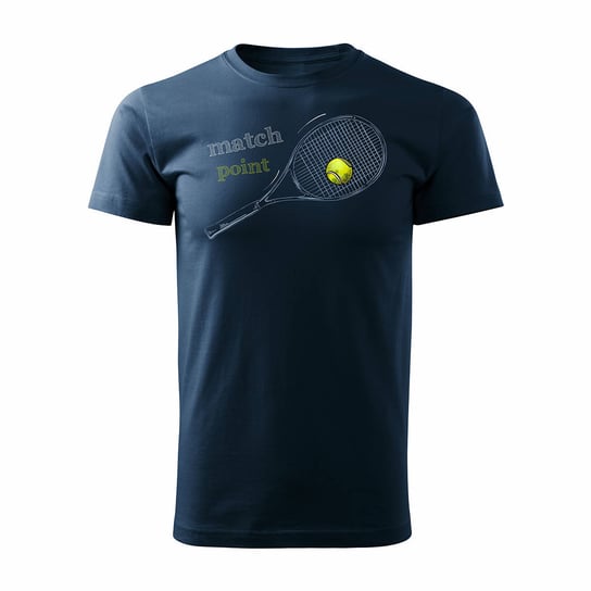 Topslang, Koszulka męska tenis tenisowa z rakietą do tenisa, granatowa, rozmiar L Topslang