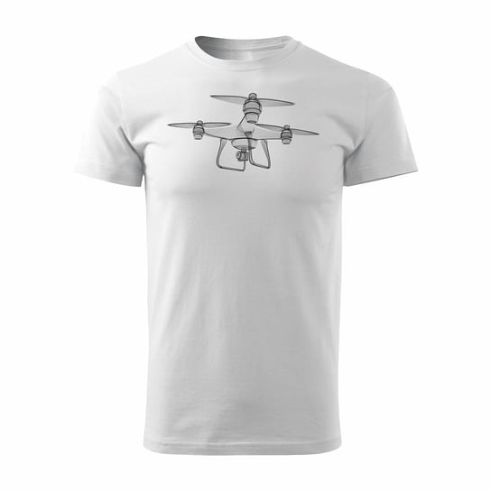Topslang, Koszulka męska z dronem quadrocopter, biała, rozmiar XL Topslang