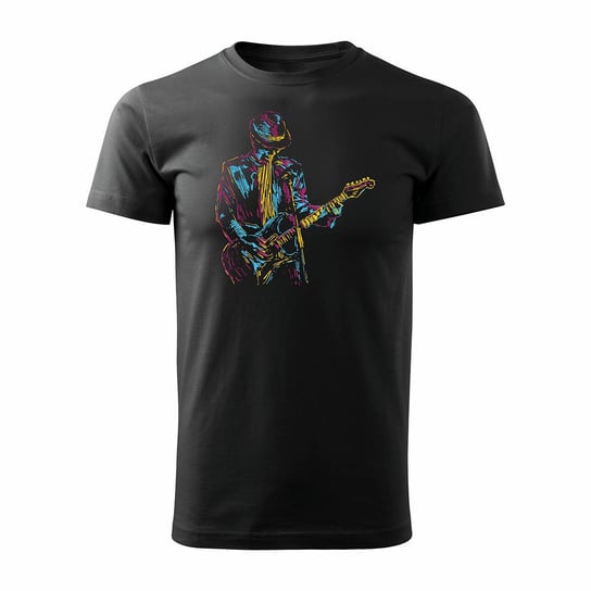 Topslang, Koszulka męska z gitarą dla gitarzysty rockowa jazzowa smooth jazz, czarna, rozmiar S Topslang