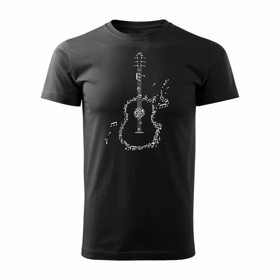 Topslang, Koszulka męska z gitarą dla gitarzysty rockowa jazzowa smooth jazz, czarna, rozmiar XXL Topslang