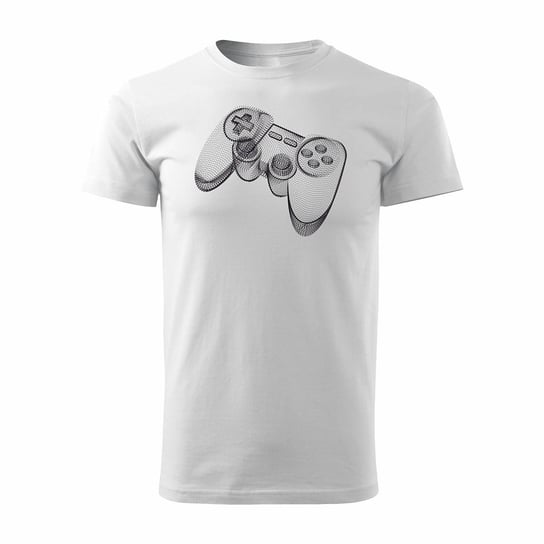Topslang, Koszulka męska z padem dla gracza gamer gamerska pad ps4, biała, rozmiar M Topslang