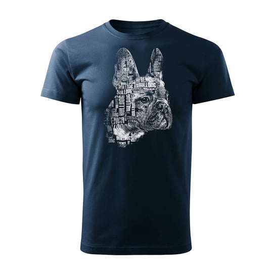 Topslang, Koszulka męska z psem buldogiem francuskim buldog francuski, granatowa, rozmiar XXL Topslang
