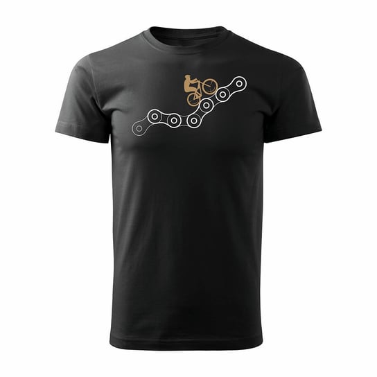 Topslang, Koszulka męska z rowerem górskim MTB, czarna, regular, rozmiar XL Topslang