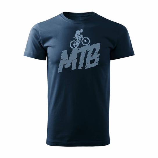Topslang, Koszulka męska z rowerem górskim MTB, granatowa, regular, rozmiar M Topslang
