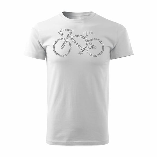 Topslang, Koszulka męska z rowerem szosowym górskim MTB, biała, regular, rozmiar S Topslang