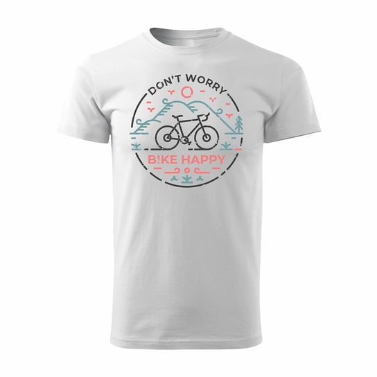 Topslang, Koszulka męska z rowerem szosowym górskim MTB, biała, regular, rozmiar XL Topslang