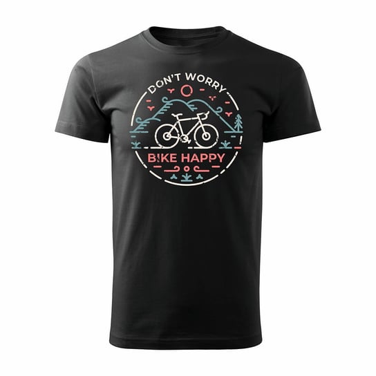 Topslang, Koszulka męska z rowerem szosowym górskim MTB, czarna, regular, rozmiar L Topslang