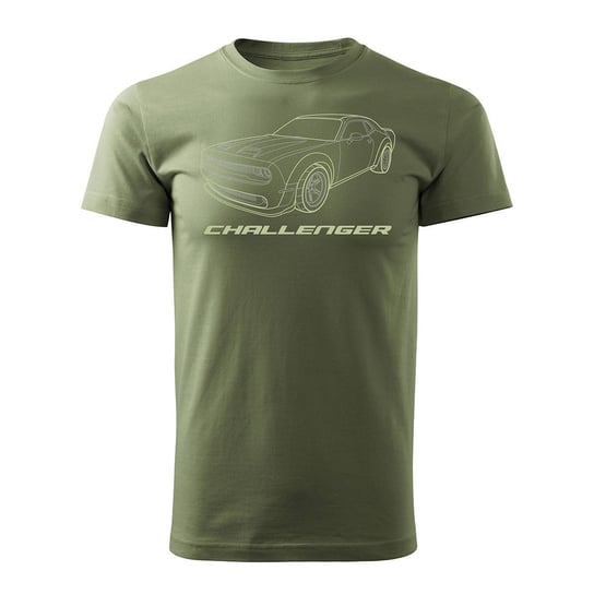 Topslang, Koszulka męska z samochodem Dodge Challenger SRT, khaki, rozmiar L Topslang