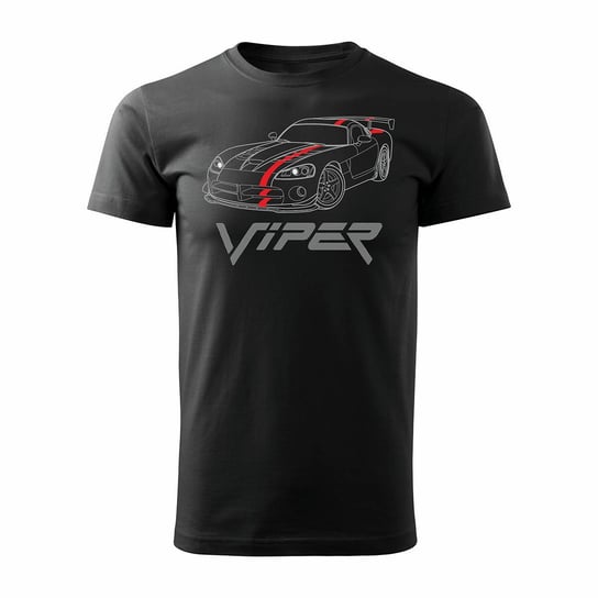 Topslang, Koszulka męska z samochodem Dodge Viper, czarna, rozmiar S Topslang