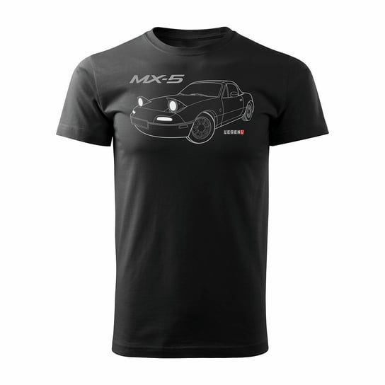Topslang, Koszulka męska z samochodem MAZDA MX-5 MX 5, czarna, rozmiar L Topslang
