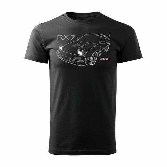 Topslang, Koszulka męska z samochodem MAZDA RX-7 RX 7, czarna, rozmiar L Topslang