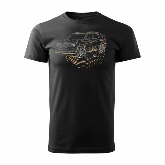 Topslang, Koszulka męska z samochodem SUV Skoda Kodiaq, czarna, regular, rozmiar S Topslang