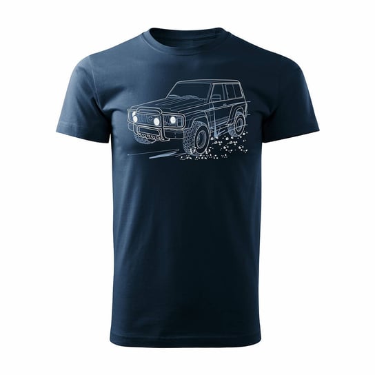 Topslang, Koszulka męska z samochodem terenowym Nissan Patrol 4x4, granatowa, rozmiar L Topslang