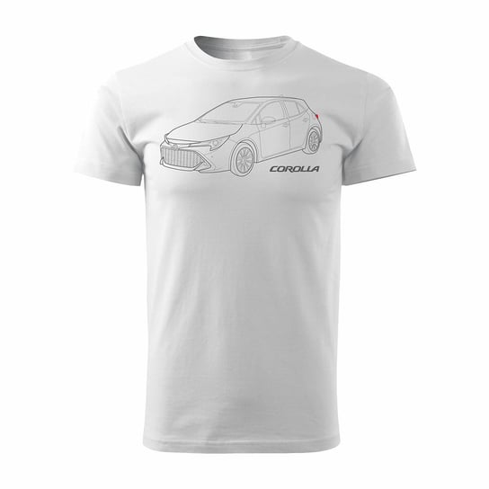 Topslang, Koszulka męska z samochodem, Toyota Corolla, biała, regular, rozmiar XXL Topslang