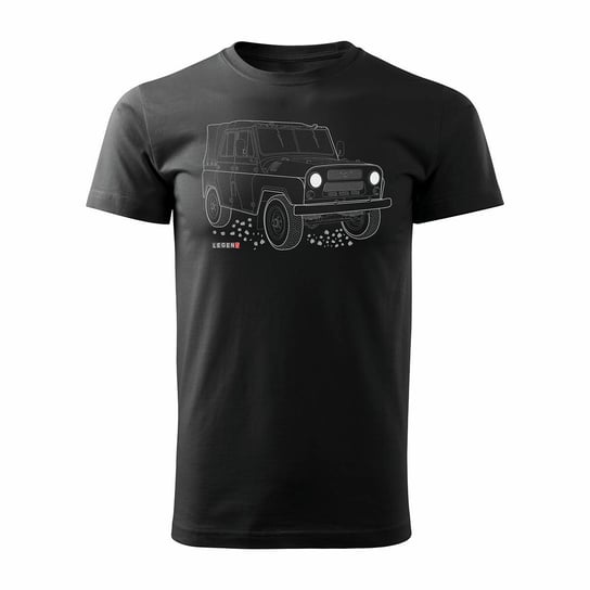 Topslang, Koszulka męska z samochodem UAZ 469 452 auto PRL 4x4, czarna, rozmiar L Topslang