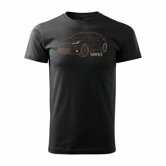 Topslang, Koszulka męska z Toyotą Yaris z samochodem Toyota Yaris, czarna, rozmiar L Topslang