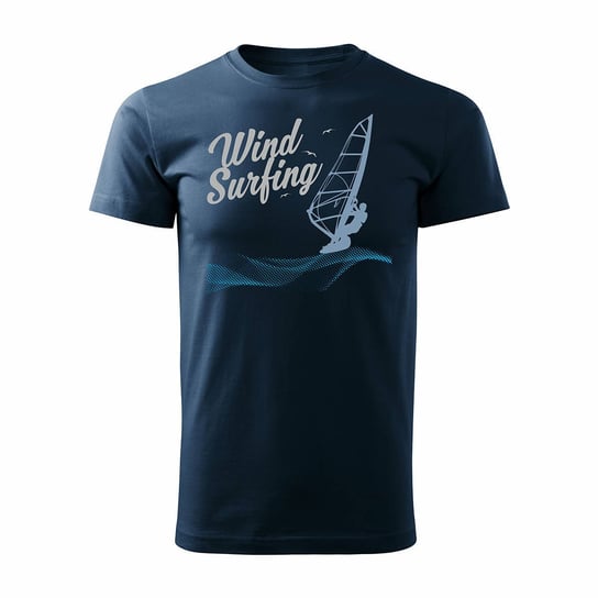 Topslang, Koszulka męska z windsurfingiem, granatowa, regular, rozmiar M Topslang