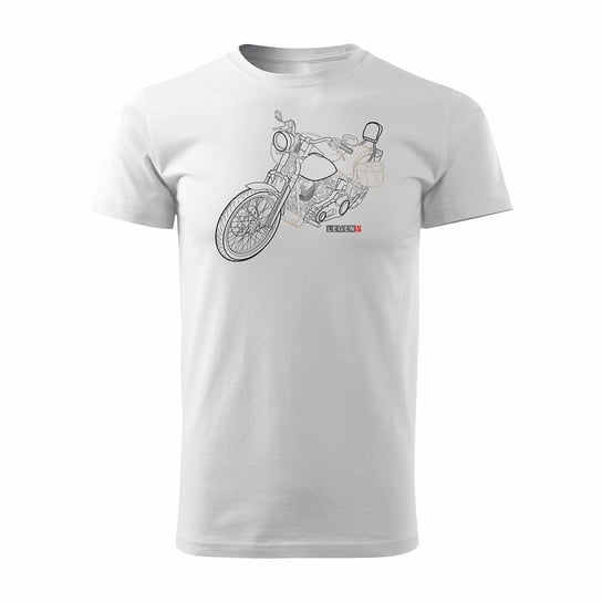 Topslang, Koszulka motocyklowa z motocyklem Harley Chopper, biała, regular, rozmiar L Topslang