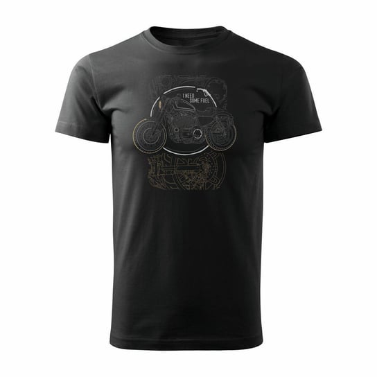 Topslang, Koszulka z motocyklem HARLEY DAVIDSON ROADSTER, czarna, regular, rozmiar XXL Topslang
