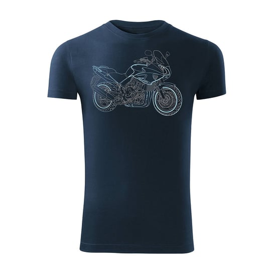 Topslang, Koszulka z motocyklem Honda CBF, granatowa, slim, rozmiar XL Topslang