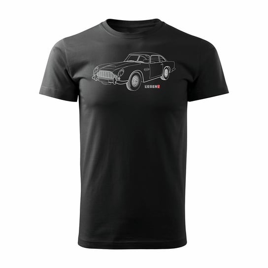 Topslang, Koszulka z samochodem Aston Martin DB5 superagent, czarna, regular, rozmiar S Topslang