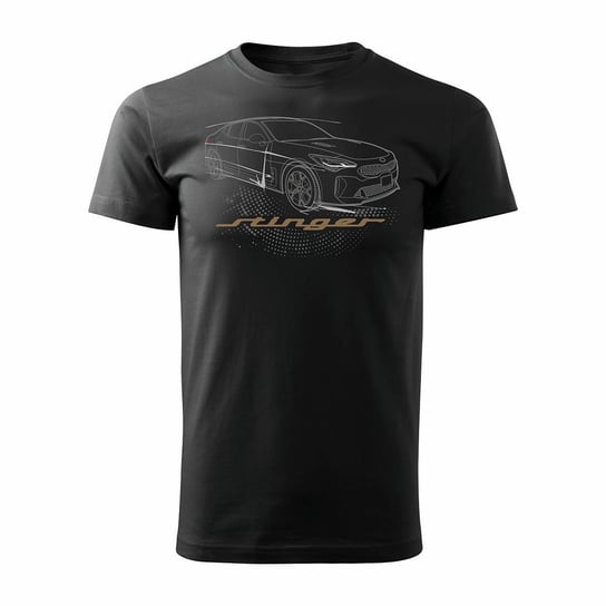 Topslang, Koszulka z samochodem Kia Stinger męska czarna, regular, rozmiar L Topslang
