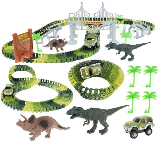 Tor Samochodowy Dinozaury Park Dinosaur 153 el XL KRUZZEL Kruzzel