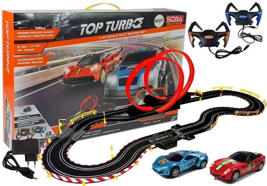Tor Wyścigowy 1:43 2 Autka Kontrolery Top Turbo 540 cm długości Lean Toys