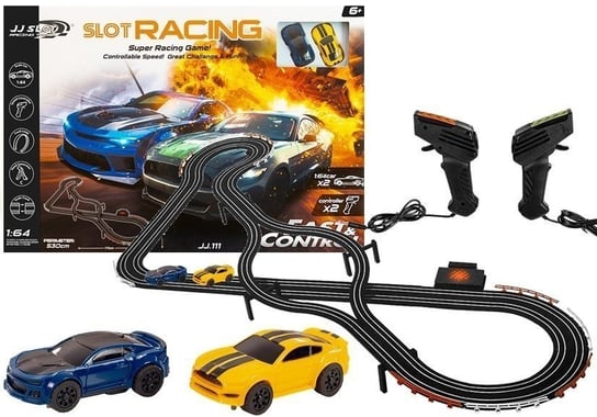 Tor Wyścigowy 2 Autka Kontrolery Slot Cars 1:64 Lean Toys