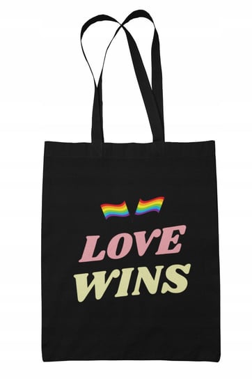 Torba Bawełniana Czarna LGBT ECO Love WIns Pride Zebra