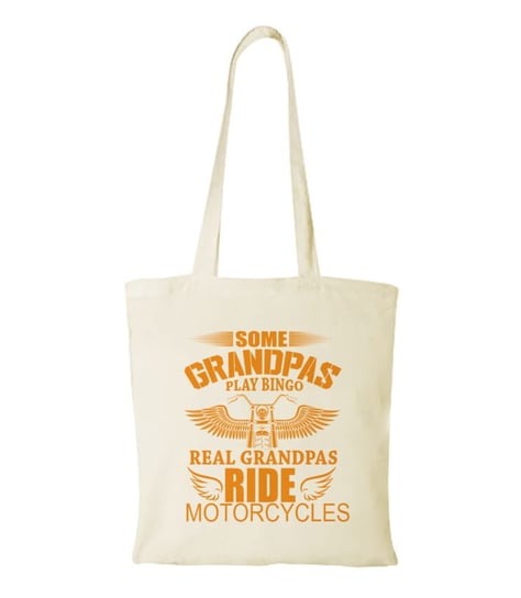 Torba bawełniana na zakupy z grafiką dziadek motocyklista, prezent, Dzień Dziadka i nie tylko Inna marka