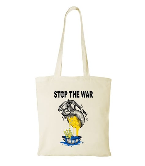 Torba bawełniana na zakupy z grafiką stop the war Inna marka