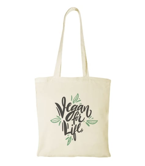 Torba bawełniana na zakupy z grafiką vegan for life Inna marka