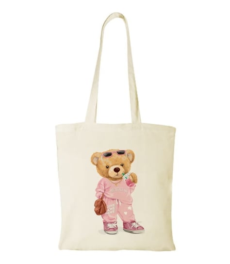 Torba bawełniana na zakupy z nadrukiem bear girl doll Fotobloki&decor