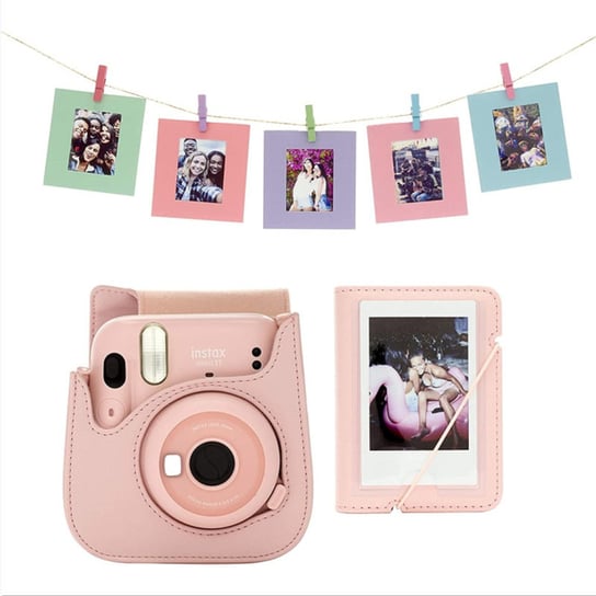 Torba na aparat Polaroid mini11 - różowa A01 Green Cell