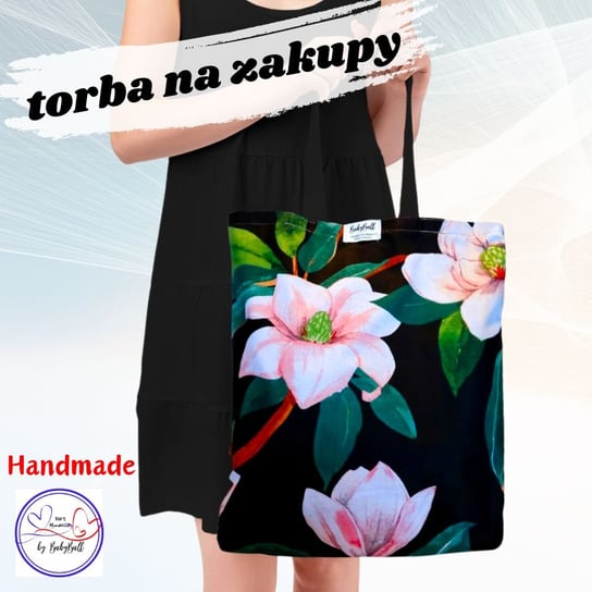 Torba na zakupy bawełniana siatka kolorowa shopperka Handmade - KWIAT LOTOSU BabyBall