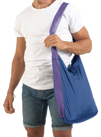 Torba na zakupy składana Eco Bag M Ticket To The Moon - royal blue/purple Inna marka